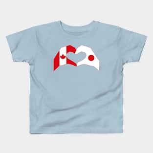 We Heart Canada & Japan Patriot Flag Series Kids T-Shirt